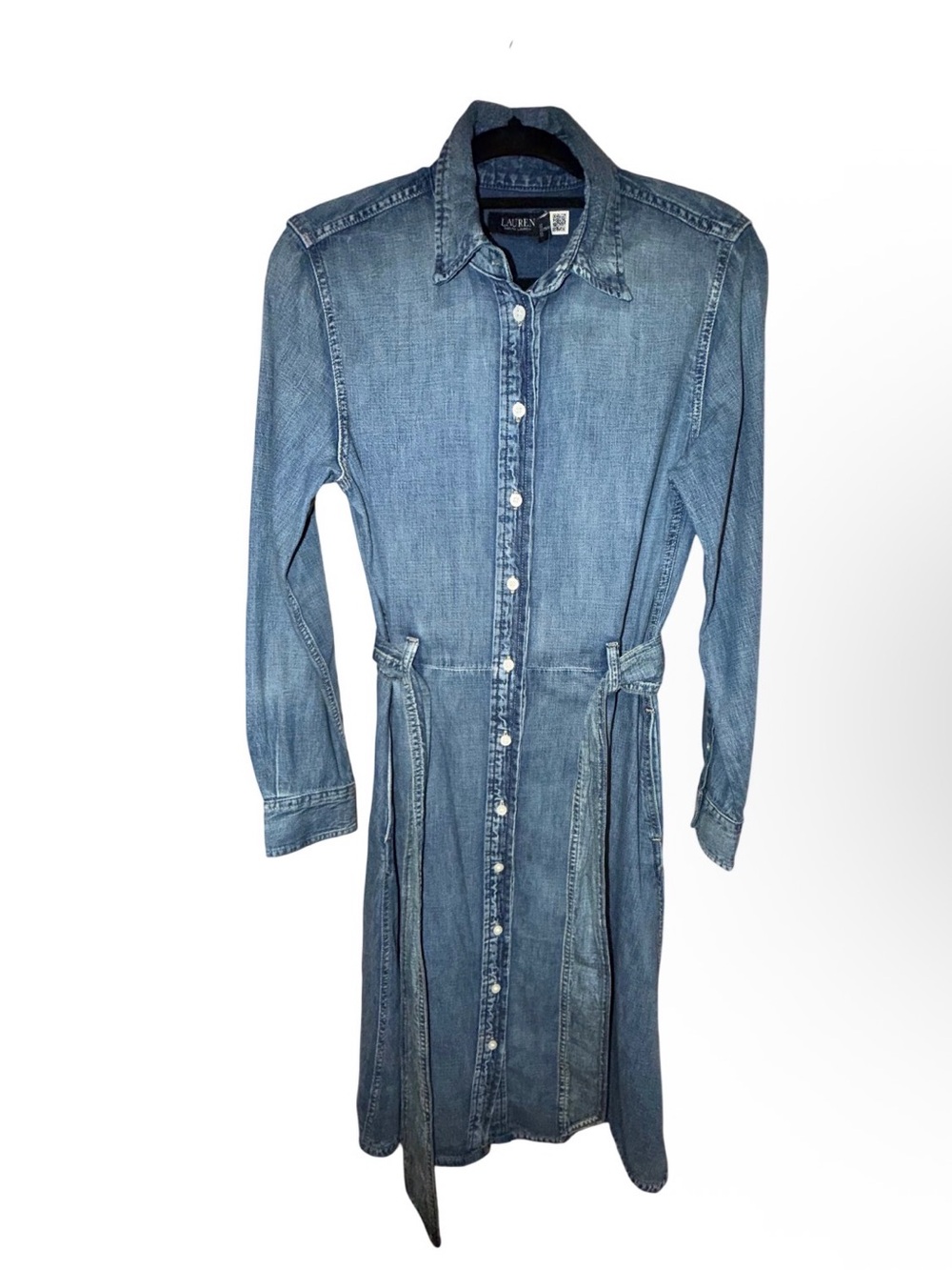 Lauren Ralph Lauren Light Blue Denim Button-Front Shirt Dress